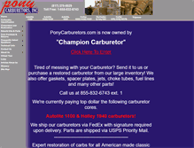 Tablet Screenshot of ponycarburetors.com